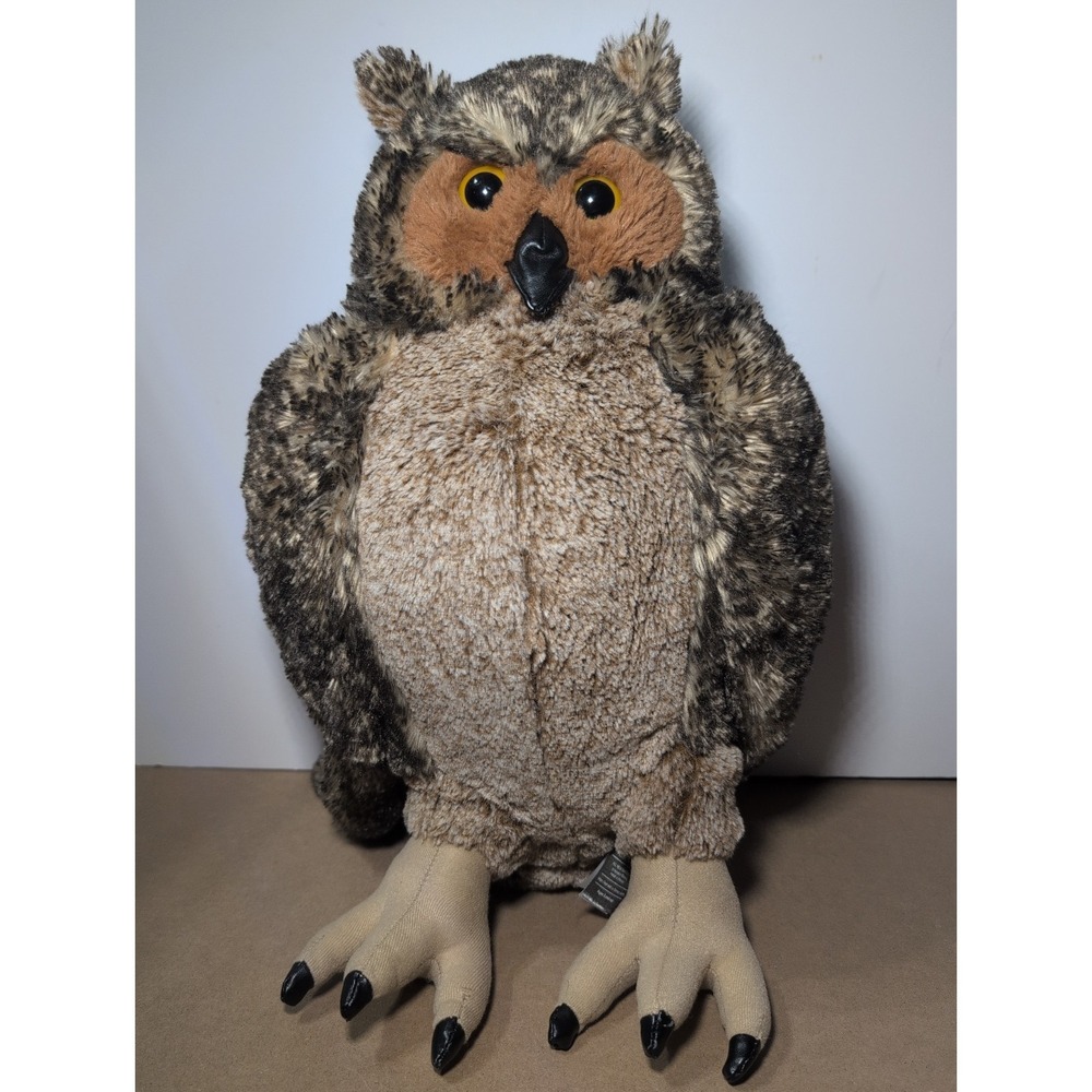 Melissa & Doug Large Barn Owl Realistic 16" Plush Stuffed Animal Toy Brown